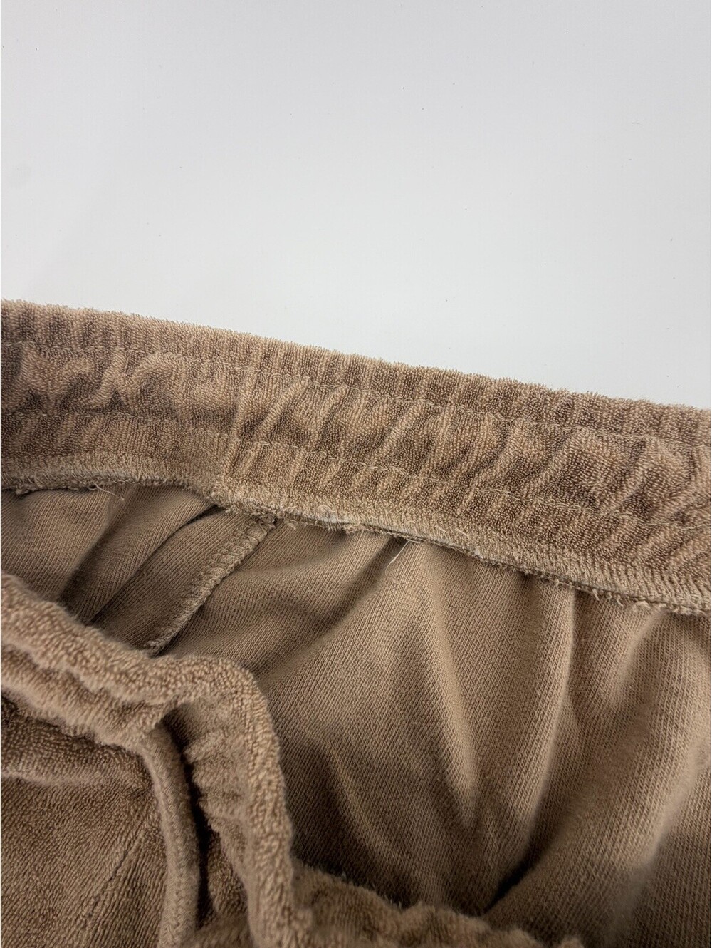 ZARA Women’s Brown Terry Sweat Shorts Size M Elastic Waist Drawstring Pockets - Picture 7 of 7